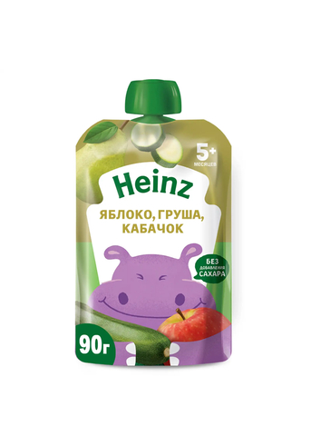 Пюре Heinz яблоко, груша, кабачок, пауч 90 гр. (5+ мес.)