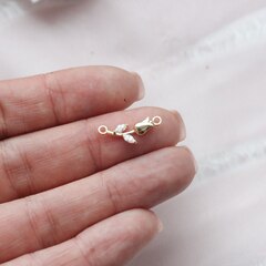 Коннектор Тюльпан с фианитами 19*7 мм, позолота П153