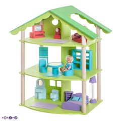 Кукольный домик "Фиолент" с мебелью 14 предметов