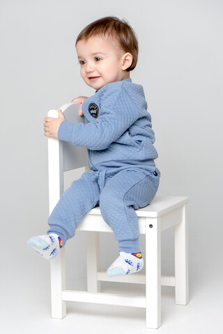 брюки для новорожденных  К 400486/серо-голубой(быстрые машинки)