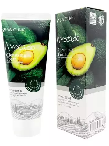 3W Clinic Foam Cleansing Avocado, Пенка очищающая с экстрактом авокадо