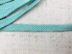 Шнур плоский х/б, ш. 10 мм, турецкое плетение, мятно-голубой