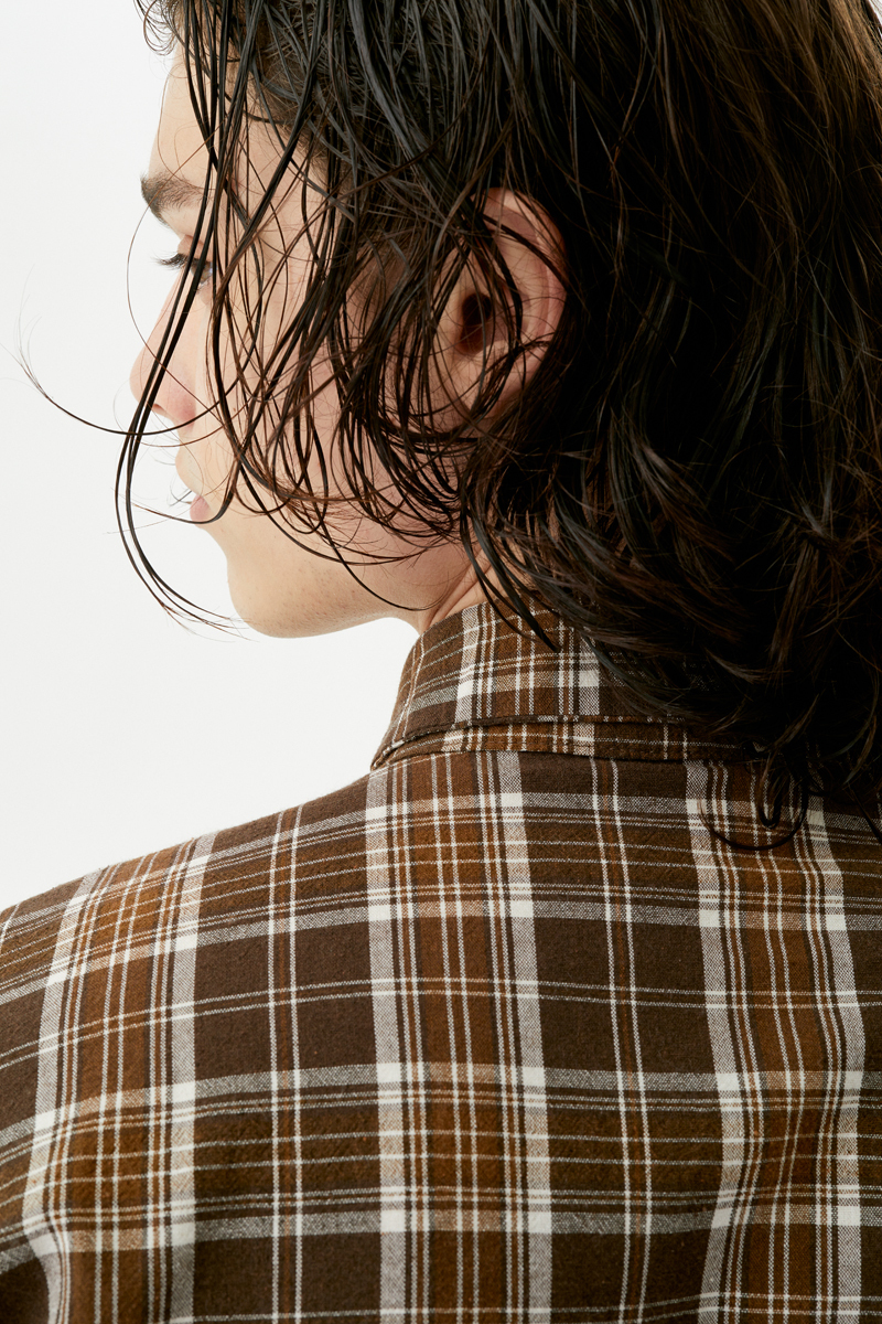 Коричневая рубашка в клетку Dover