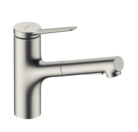 Hansgrohe Zesis M33 74800800 Смеситель для кухни с вытяжным изливом (нержавеющая сталь шлифованная)
