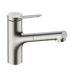 Hansgrohe Zesis M33 74800800 Смеситель для кухни с вытяжным изливом (нержавеющая сталь шлифованная) фото