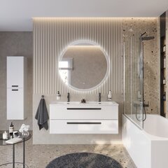 Cezares ECO-CER-N-1200-2C-SO-2-BL ECO-CER-N База под раковину подвесная с двумя выкатными ящиками для раковины с двумя чашами, Bianco Lucido, 1200x457x500, ECO-CER-N-1200-2C-SO-2-BL фото