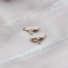 Коннектор Тюльпан с фианитами 19*7 мм, позолота П153