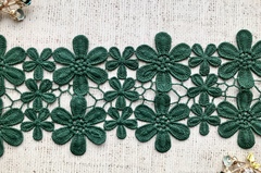 Кружево матовое плетеное, ш. 10,5-11 см, тёмно-зелёный