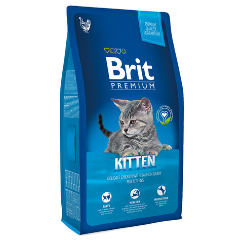 Brit Premium Cat Kitten Курица в лососевом соусе для котят 800г