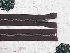 Молния шлифованная металл Т5, L 80 см, коричневый/тёмный никель