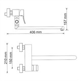 Exter 1602L Смеситель для ванны с длинным изливом