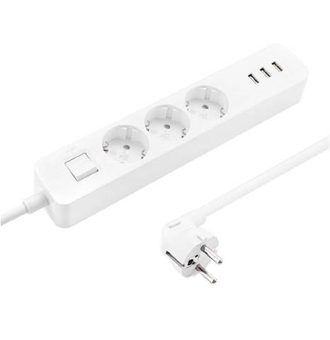 Удлинитель Xiaomi Mi Power Strip 3 (XMCXB04QM), белый, 1.4 м