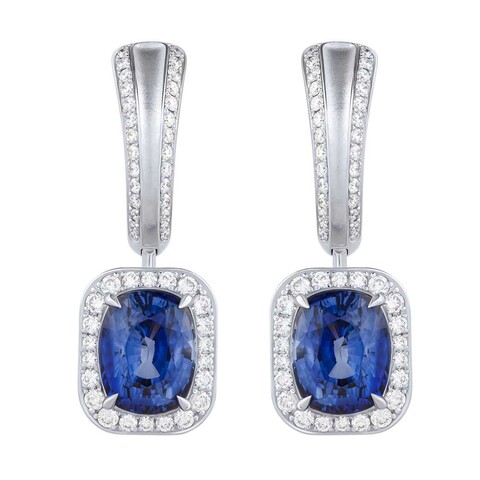 Серьги с сапфирами и бриллиантами, E0070-31/1