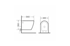 Унитаз подвесной Grossman GR-4411SQC Tornado безободковый с тонким сиденьем 520x360x400