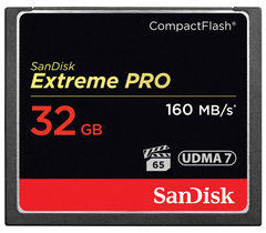 Карта памяти SanDisk 32GB Extreme PRO CF 160MB/s VPG 65, UDMA 7