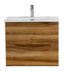 BelBagno MARINO-CER-N-600-2C-SO-RR-P MARINO-CER-N База под раковину подвесная с двумя выкатными ящиками, Rovere Rustico, 596x455x500, MARINO-CER-N-600-2C-SO-RR-P фото