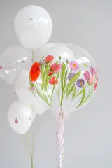 Сет гелиевых шаров с уникальной росписью Цветочное поле