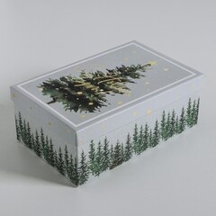 Коробка одиночная, Прямоугольник, «С новым годом», 15*9*5,5 см, 1 шт.