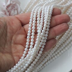 Жемчуг натуральный речной, приплюснутый, 4,5-5 мм, 1 нить, Ж006