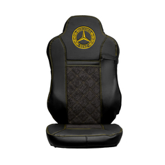 Чехлы Mercedes AXOR после 2014 года Высокие сиденья (экокожа, черный, желтая строчка)