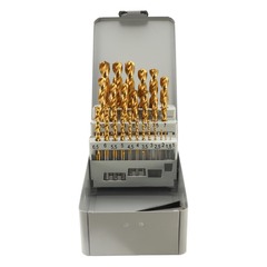 Набор сверл по металлу 1-13мм 25шт DIN338 HSSE-Co8 TiN 135° (мет. кейс) H-Tools 08351300