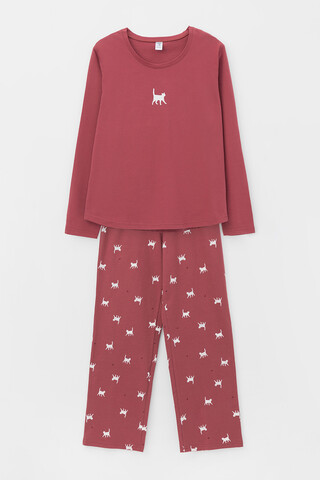 пижама  для девочки  КБ 2820/шоколадный десерт,кошечки