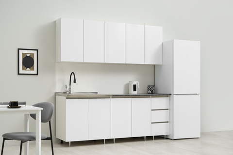 Кухня Челси 2,0м Белый глянец холодный/Белый (Кастилло)