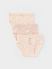 набор трусы/ уп  для девочки  К 1978-3уп/бл.персиковый,пыльный персик,зайчики Ал