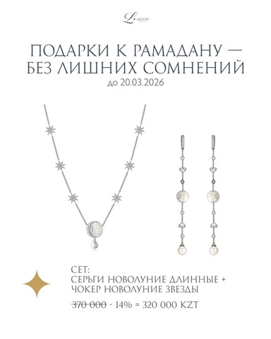 Серьги Новолуние Длинные + Чокер Новолуние Звезды