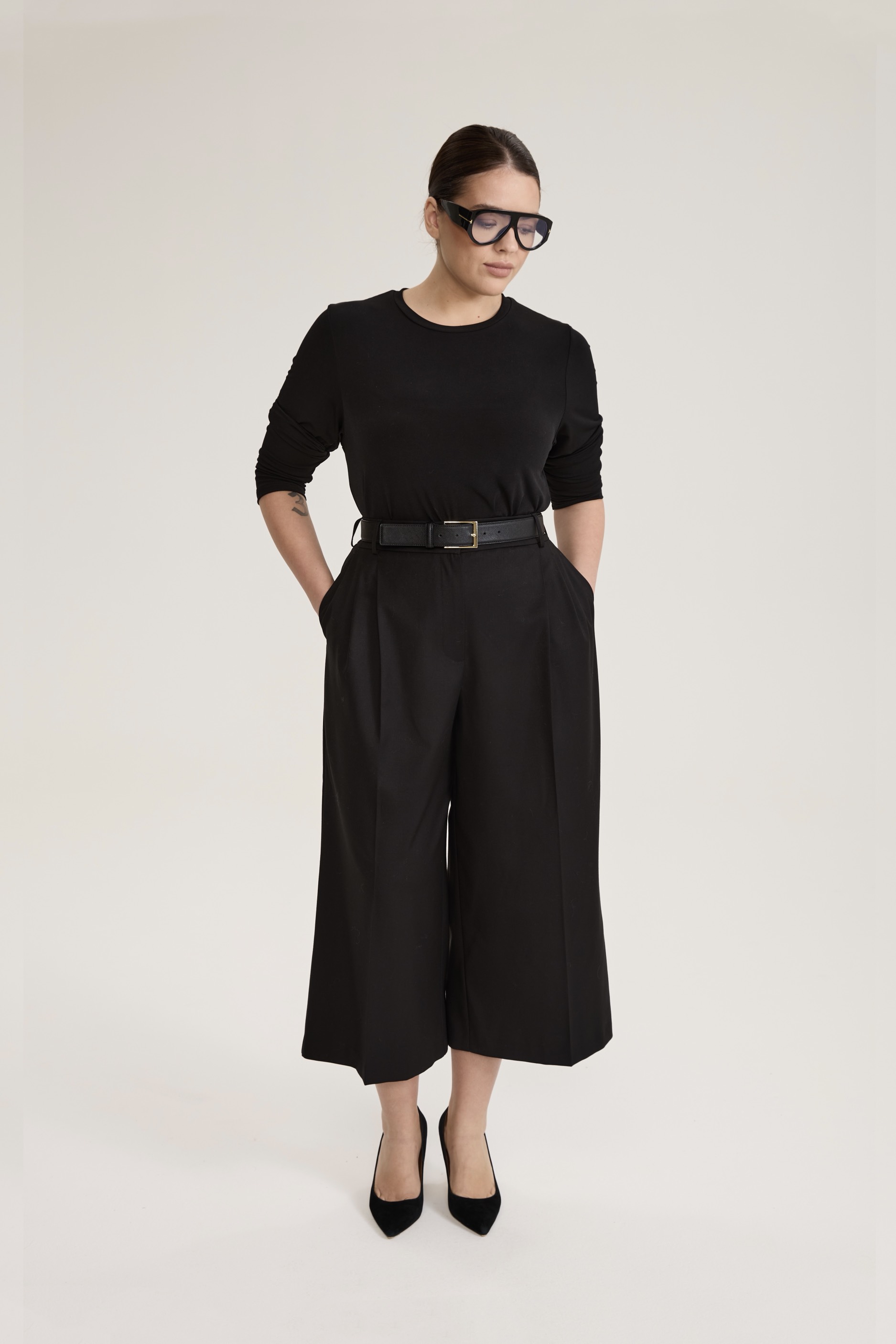 Брюки-кюлоты, черный