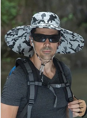 Картинка шляпа Skully Wear extra wide Brim white camo - 9