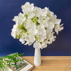 Гортензия искусственная, букет 7 веток - 7 голов, цвет белый, 37 см, набор 2 букета