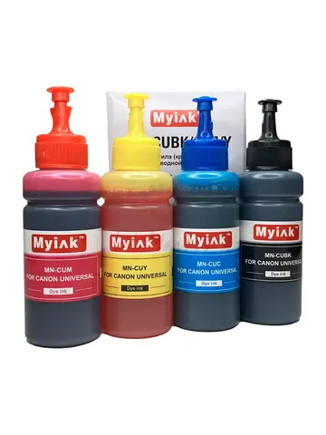 Чернила универсальные MyInk для Canon, водные (Dye), комплект 4 цвета по 100 мл