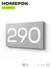 Номер на дверь 290, табличка на дверь для офиса, квартиры, кабинета, аудитории, склада, серая 120х70 мм, Айдентика Технолоджи