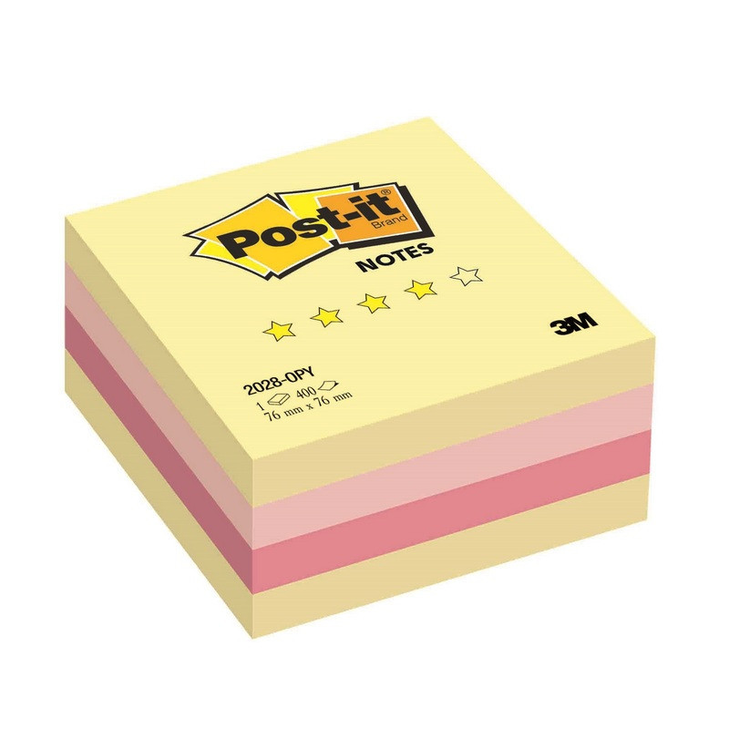 Стикеры Post-it Original Осень 76х76 мм пастельные 3 цвета (1 блок, 400 листов)