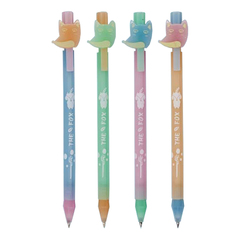 Ручка шариковая, автоматическая, Basir, синие чернила, серия "ЛИСА", 4 цвета корпуса, с резиновой фигуркой, 50 шт