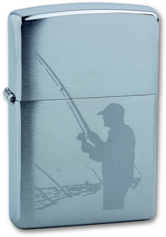 Зажигалка ZIPPO Fisherman Brushed Chrome серебро мат 36x12x56 мм (200 Fisherman)
