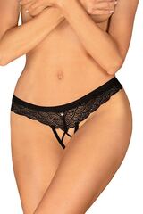 Трусы слипы OBSESSIVE CHEMERIS Panties crotchless | Черный