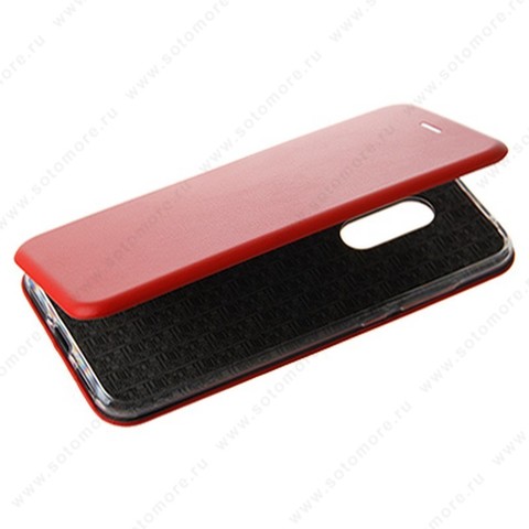 Чехол-книжка для Xiaomi Redmi 5 Plus - book case книжка красный