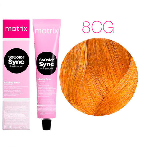 Matrix SoColor Sync Pre-Bonded 8CG светлый блондин медно-золотистый, тонирующая краска для волос без аммиака с бондером