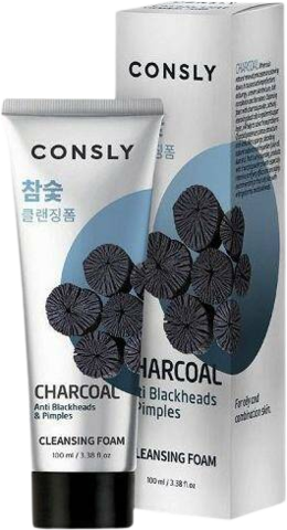Consly Charcoal Anti Blackheads Creamy Cleansing Foam Пенка для умывания кремовая c древесным углем против черных точек