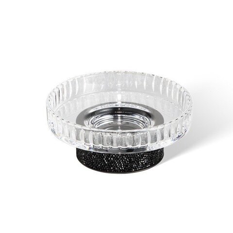 Decor Walther 0934360 Decor Walther Rocks STS Мыльница настольная, граненое стекло, с кристаллами Swarovski®, цвет: черный матовый