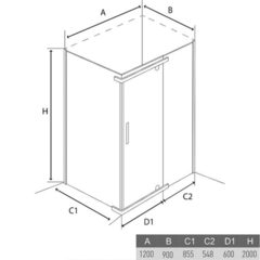 ДУШЕВОЙ УГОЛОК ALEX BAITLER AB244-120 1200x900x2000