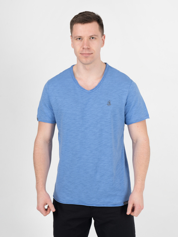 Мужская футболка «Великоросс» цвета морской волны V ворот