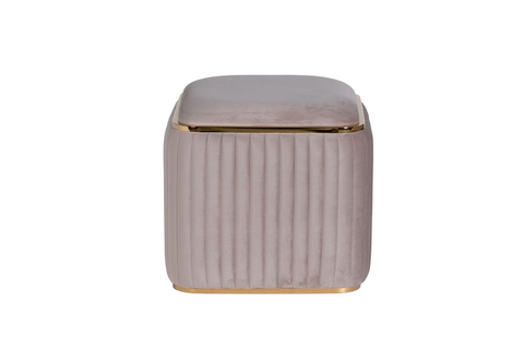 Пуф велюровый h45см Garda Decor Glarus серый 102AN-PUF-1300-SER