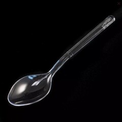 Набор мини-ложек пластиковых 10см, прозрачные 10 шт.