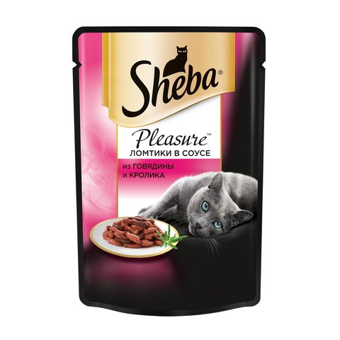 Sheba Pleasure пауч для кошек говядина/кролик 85 г