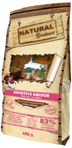 Natural Greatness Sensitive Indoor сухой корм для кошек 0,6 кг