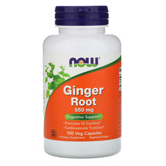 Now Foods, Ginger Root, 550 мг, 100 растительных капсул