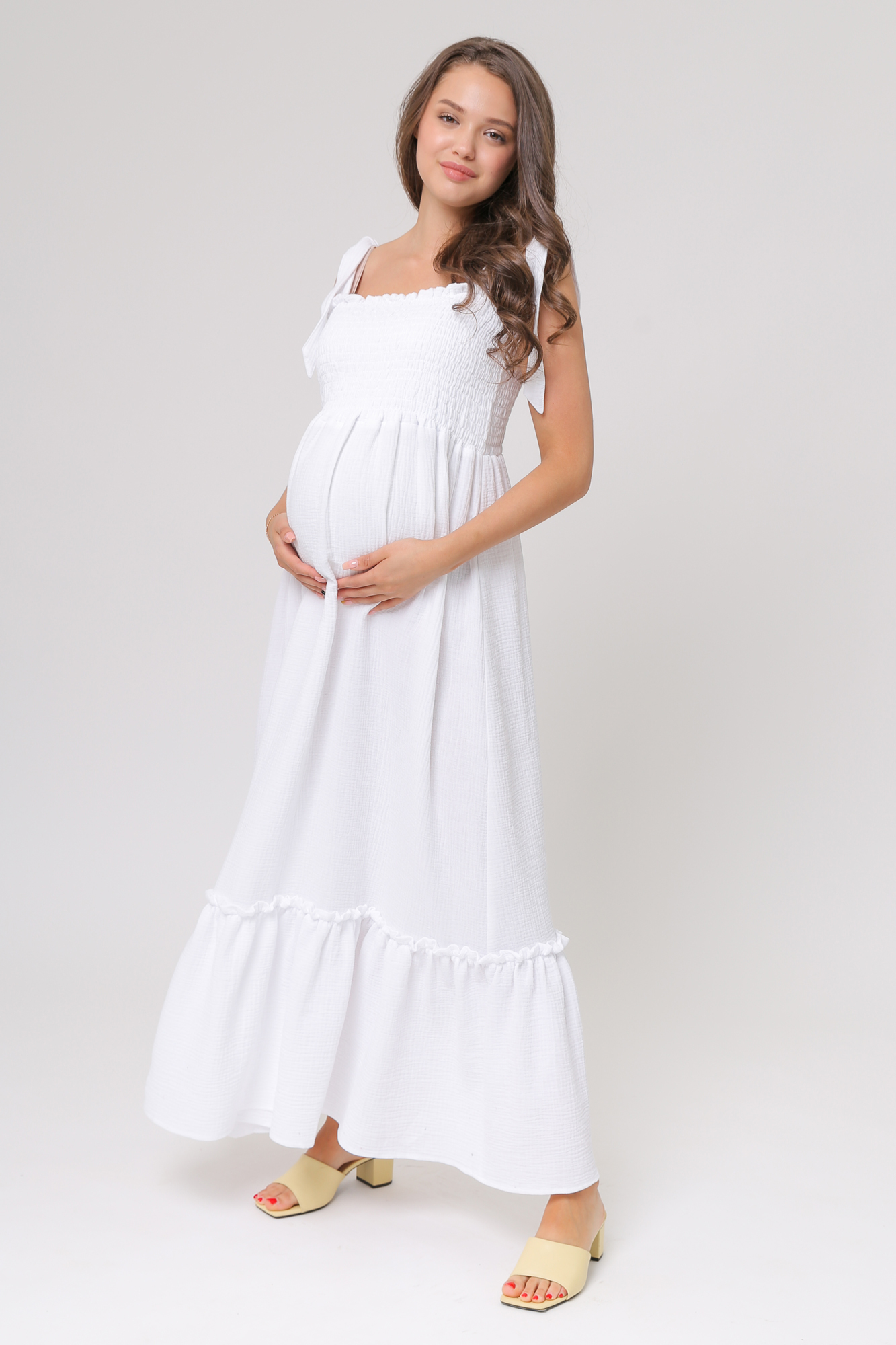 Платье-сарафан для беременных и кормящих, цвет голубой в цветочек
